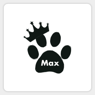 Max cat name made of hand drawn paw prints Sticker